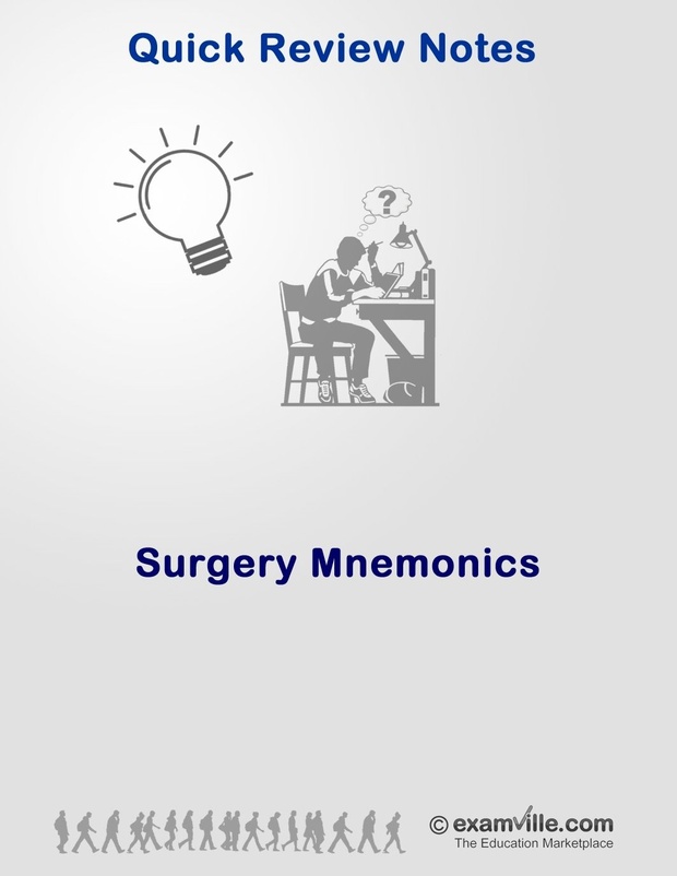 Surgery Mnemonics Cheat Sheet