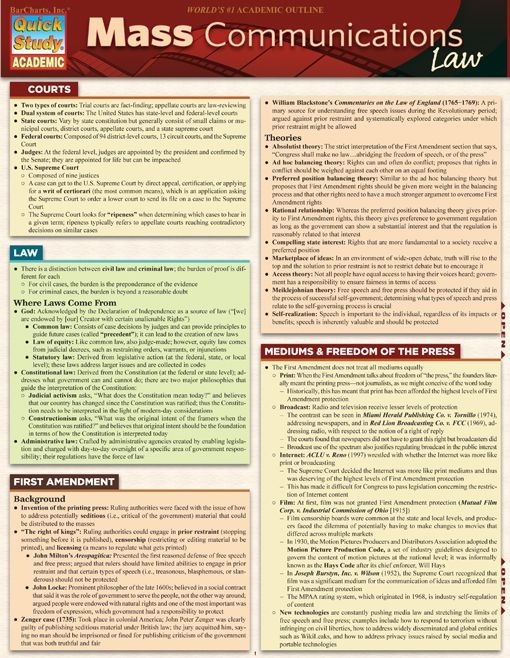 Mass Communications Law