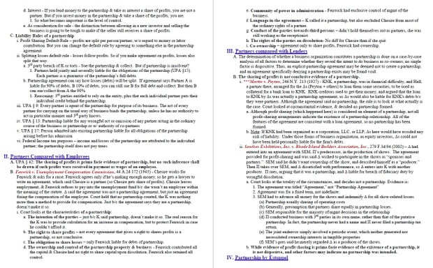 Business Organizations Outline (Quick Review Law School Course Outline)