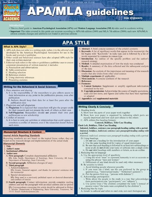 APA/MLA Guidelines for Students and Teachers
