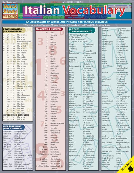 travel italian vocabulary