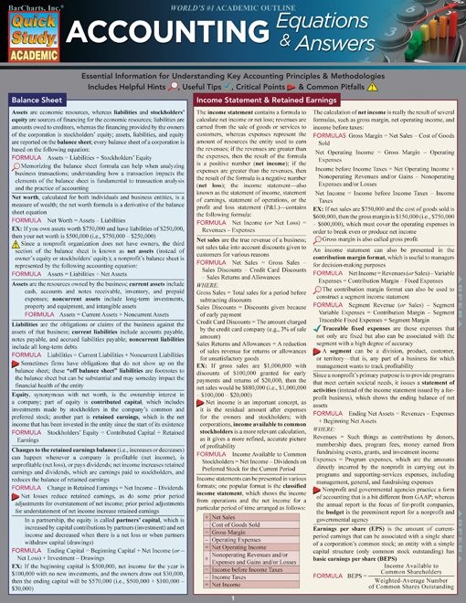 Accounting Equations & Answers - Examville