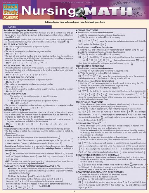 Nursing Math for Nurses and Nursing Students