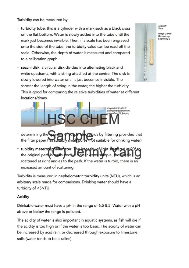 HSC 99.90 ATAR Chemistry (96) Band 6 Monitoring and Management Syllabus Notes
