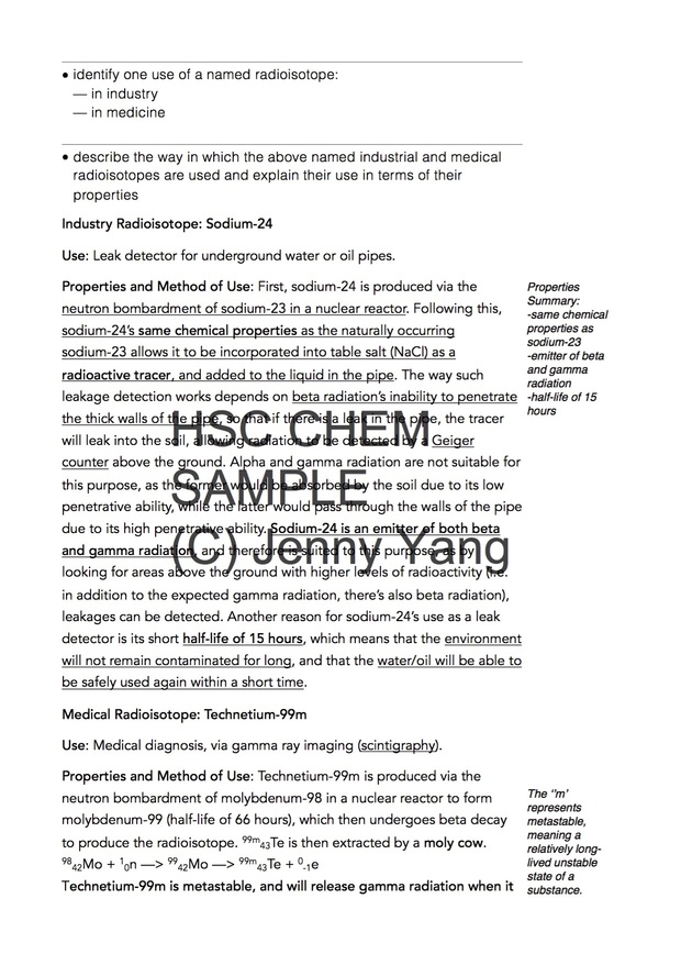 HSC 99.90 ATAR Chemistry (96) Band 6 Production of Materials Syllabus Notes