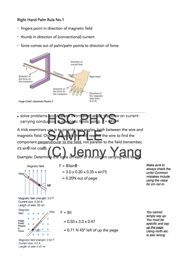 HSC 99.90 ATAR Physics (96) Band 6 Motors and Generators Syllabus Notes