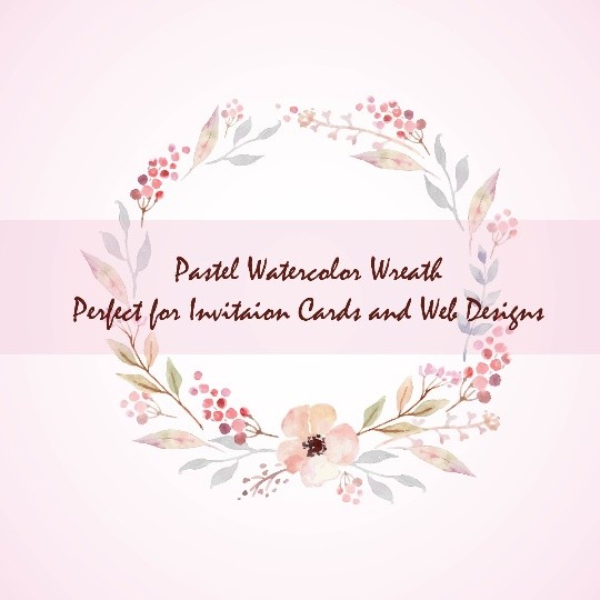 6 Pastel Watercolor Floral Elements, Pastel wreath, floral bouquets, floral text divider