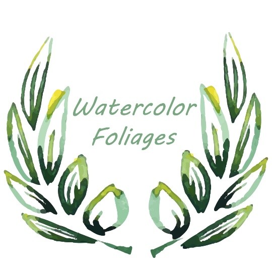 18 watercolor foliage, Watercolor leaves, leaves design elements, Watercolor elements