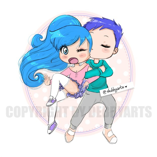 valentine s day chibi couple debbyarts