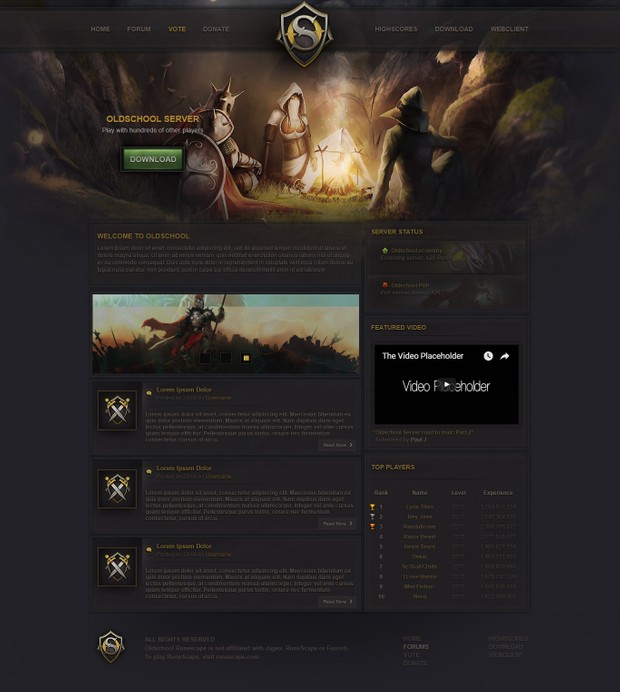 OldSchool Website Template