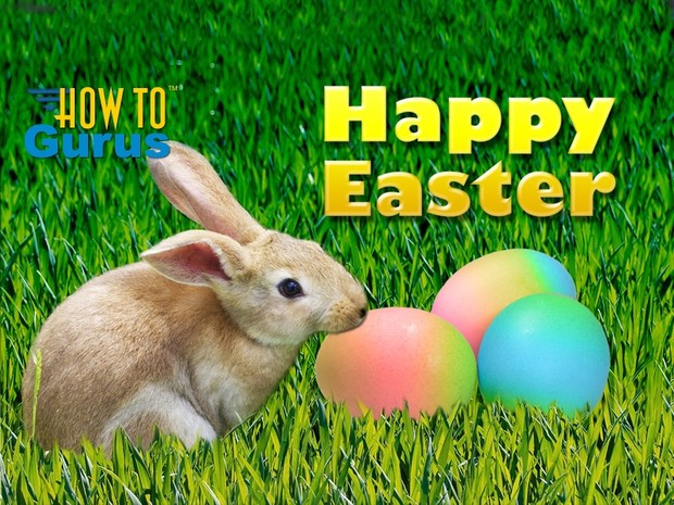 How To Easter Bunny and Eggs Card Photo Manipulation in Photoshop Elements 11 12 13 14 Tutorial