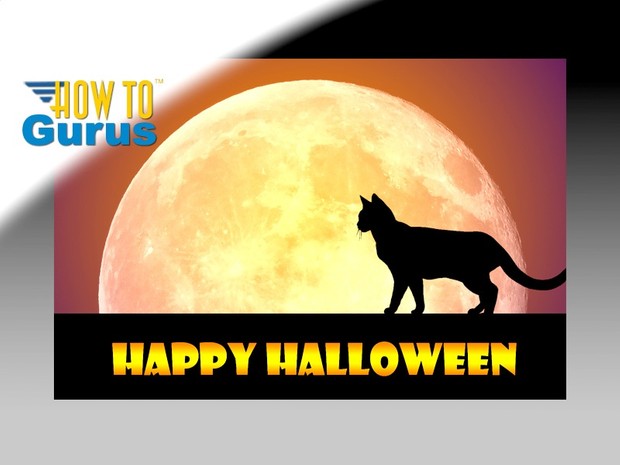 How To Make a Spooky Halloween Cat and Moon Card in Photoshop Elements 14 13 12 11 Tutorial