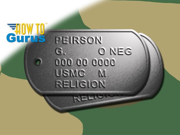 How to Dog Tag Text Effect using Bump Map and Lighting Effects in Photoshop a CS5 CS6 CC Tutorial