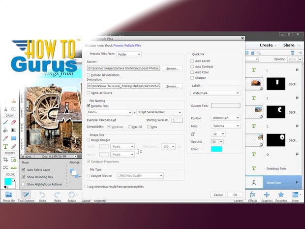 How to Batch Rename Pictures in Photoshop Elements 11 12 13 14 Tutorial