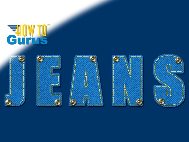 How to Make a Denim Jeans Fabric Text Effect in Photoshop Elements 11 12 13 14 15 Tutorial