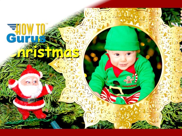 How To Make a Baby's First Christmas Card in Photoshop Elements 15 14 13 12 Tutorial