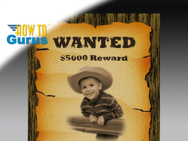 How to Make an Old West Wanted Poster Photo Manipulation in Photoshop Elements 14 13 12 11 Tutorial