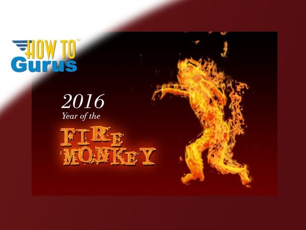 How to make a 2016 Year of the Fire Monkey card in Photoshop Elements 11 12 13 14 PSE Tutorial