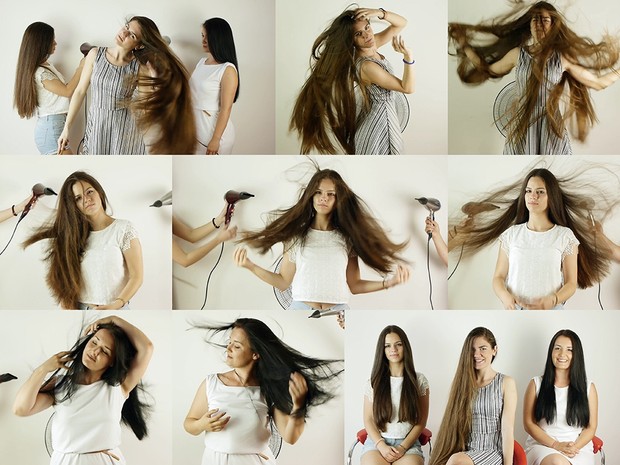 Suzana, Sladjana, and Dragana Hair in Wind