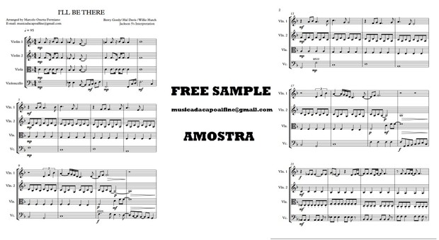 I'LL BE THERE Quarteto de Cordas - Score and parts - Download