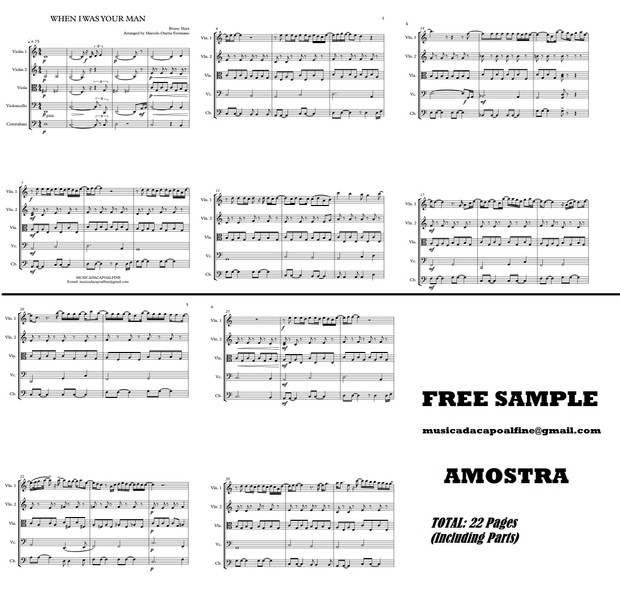 When I was your Man - Bruno Mars - String Quintet - Score and parts.pdf