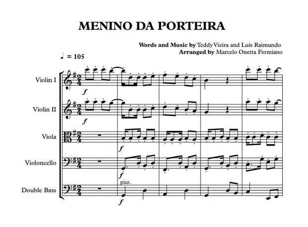 Menino da Porteira - Orquestra de Câmara - Partitura Com Grade e Partes