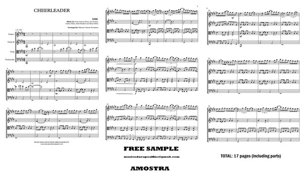 CHEERLEADER - OMI - String Quartet - Sheet Music - Score and parts.pdf