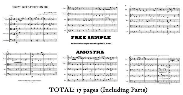 You've Got a Friend in Me - Randy Newman - String Quintet - Sheet Music PDF