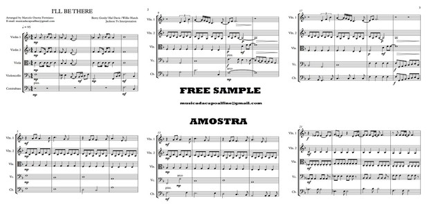 I'LL BE THERE Quinteto de Cordas - Score and parts - Download