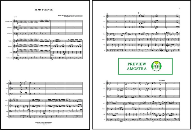 Be My Forever | Christina Perri | String Quartet and Brass Trio | Score and Parts | Download