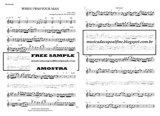 When I was Your Man - B. Mars - Keyboard Sheet Music with chords Download - Parts.pdf