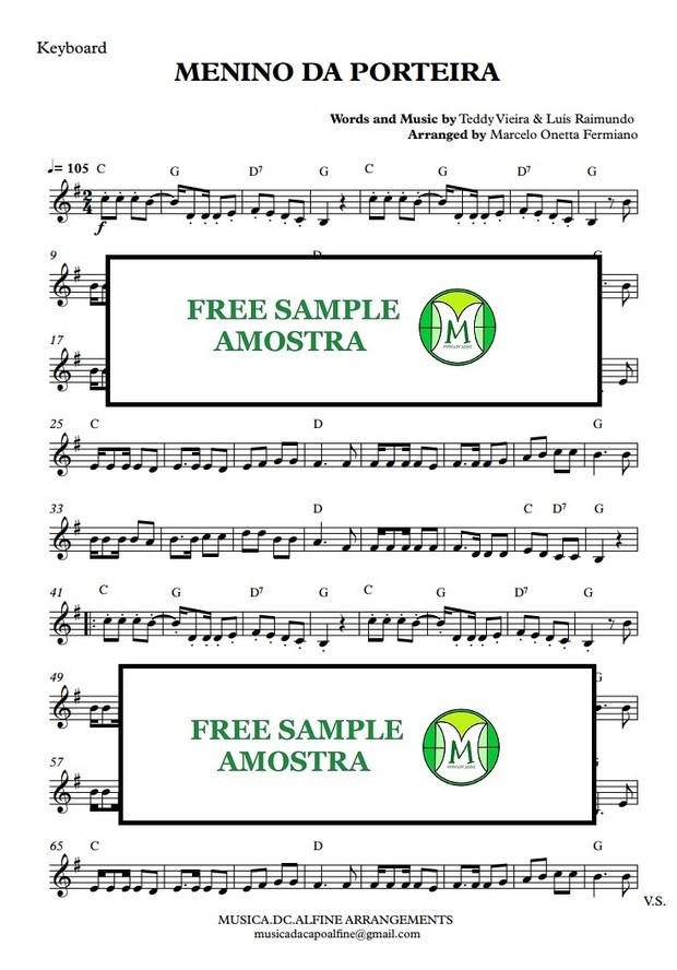 Menino da Porteira - Partitura para Teclado