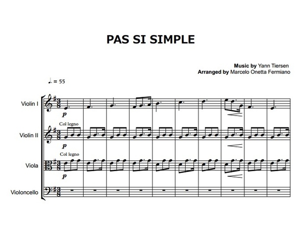 Pas Si Simple - Yann Tiersen - String Quartet - Score and parts.pdf