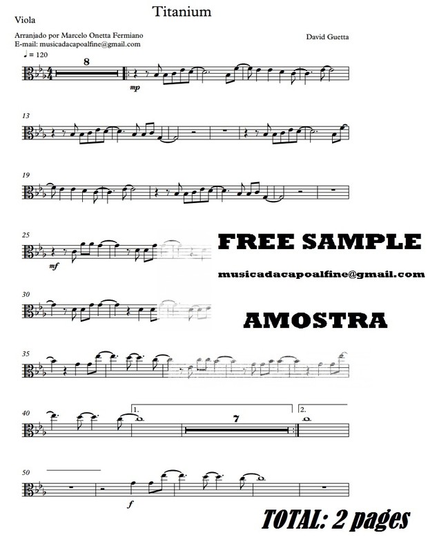 Titanium - D. Guetta -Viola - Sheet Music Partitura Download.pdf