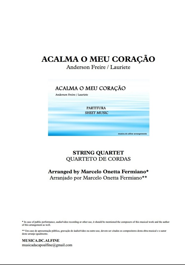 Acalma o Meu Coração - Quarteto de Cordas Partitura (2) - Score and parts.pdf