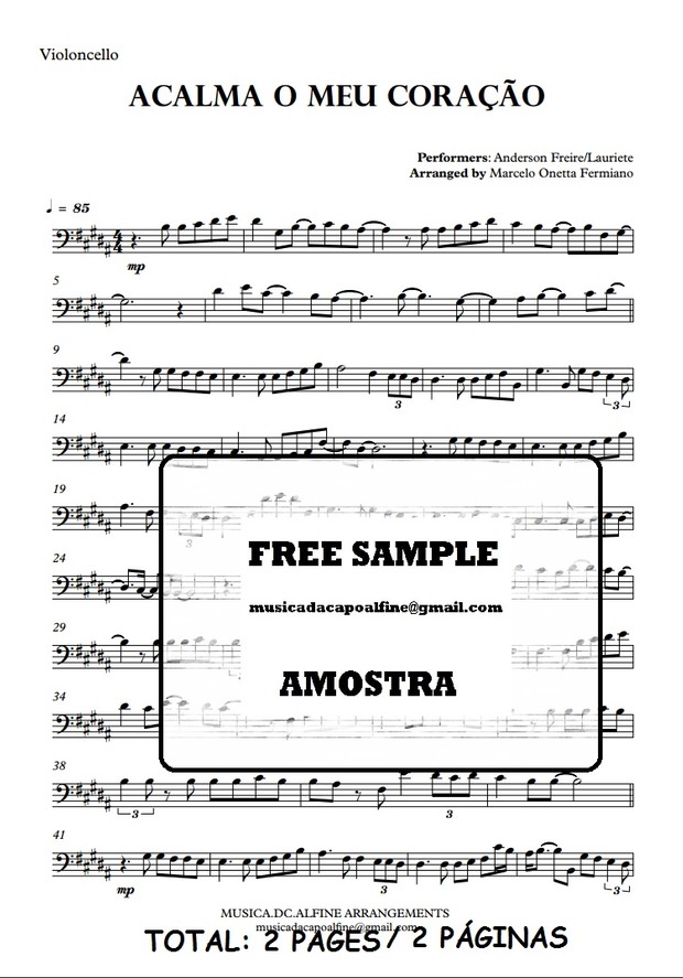 Acalma o Meu Coração - Violoncello - Partitura - Parts.pdf