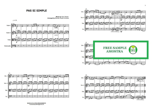 Pas Si Simple - Yann Tiersen - String Quartet - Score and parts.pdf