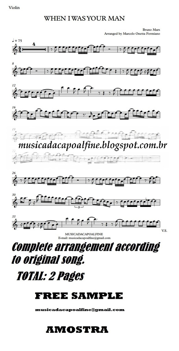 When I was Your Man - B. Mars - Violin - Sheet Music Download - Parts.pdf