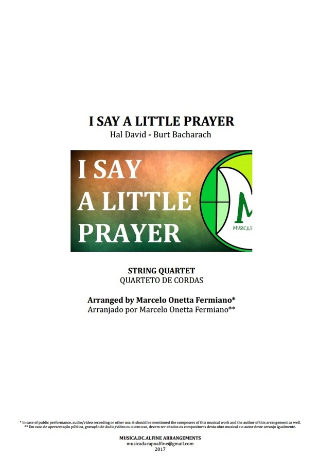 I Say a Little Prayer | Aretha Franklin | String Quartet | Score and Parts