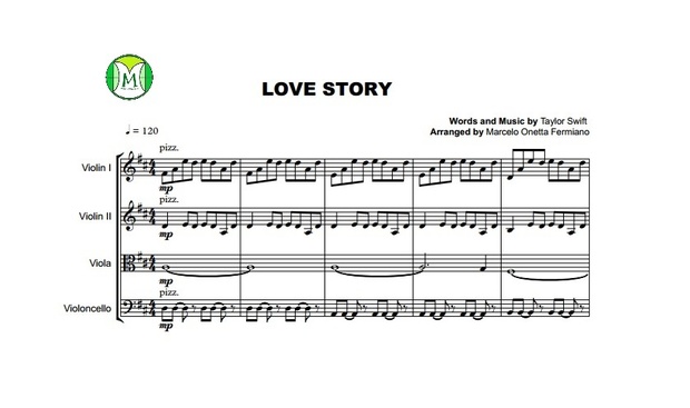 Love Story - Taylor Swift - String Quartet - Score and parts