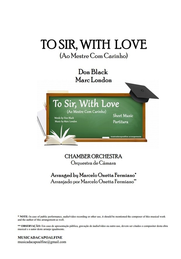 TO SIR, WITH LOVE - Ao Mestre com Carinho - Chamber Orchestra- Sheet Music Download