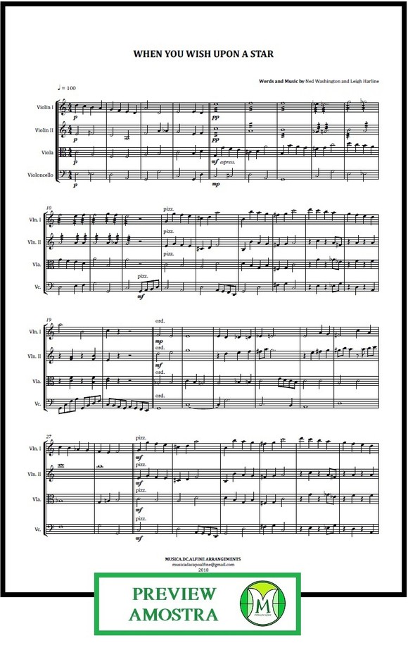 Best Free Music Sheet Collection When U Wish Upon A Star Sheet Music