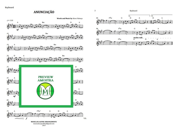Anunciação - Alceu Valença - Teclado ou Violino - Partitura