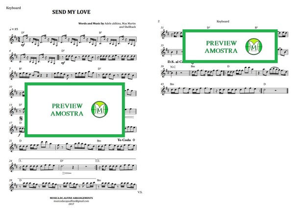 Send My Love | Adele | Keyboard or Violin | Sheet Music Download