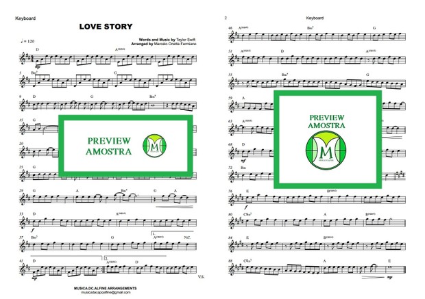 Love Story - Taylor Swift - Keyboard or Violin Sheet Music