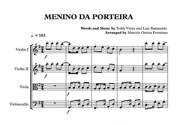 Menino da Porteira - Quarteto de Cordas - Grade e Partes