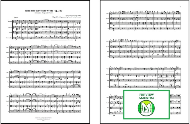 Tales from the Vienna Woods | Strauss | String Quartet | Score and Parts | Download