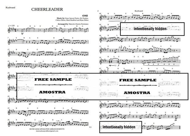 CHEERLEADER - OMI - Keyboard with chords PDF Sheet Music