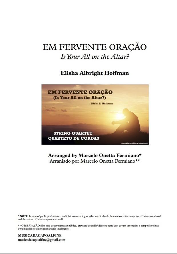 Em Fervente Oração (Is Your All on The Altar) - String Quartet - Elisha Hoffman