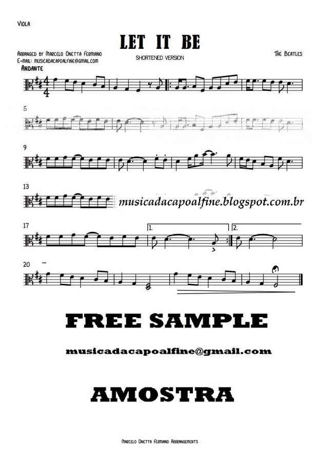 Let it Be - Viola solo - Sheet Music Download.pdf